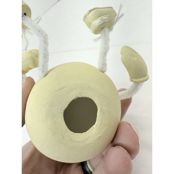 Anthropomorphic Yellow Egg Shelf Sitter Ceramic Vintage Easter Spring Decor 4” - Picture 8 of 9